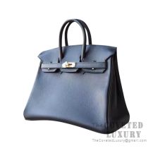Hermes Birkin 25 Handbag 89 Noir Evercolor GHW