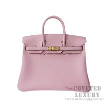 Hermes Birkin 25 Handbag 3Q Rose Sakura Swift GHW