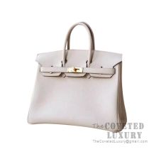 Hermes Birkin 25 Handbag 8L Beton Swift GHW