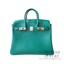 Hermes Birkin 25 Handbag U4 Vert Vertigo Swift GHW