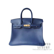 Hermes Birkin 25 Handbag Blue Saphir Swift GHW