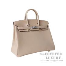 Hermes Birkin 25 Handbag 1F Argile Swift SHW