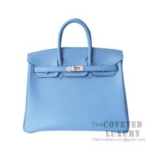 Hermes Birkin 25 Handbag 2T Blue Paradise Swift SHW
