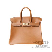 Hermes Birkin 25 Handbag 1H Toffee Togo GHW