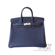 Hermes Birkin 25 Handbag 2Z Blue Nuit Togo GHW