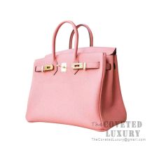 Hermes Birkin 25 Handbag 3L Rose Tea Togo GHW