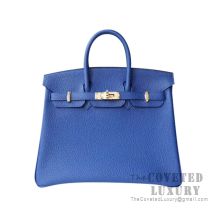 Hermes Birkin 25 Handbag CK7T Blue Electric Togo GHW