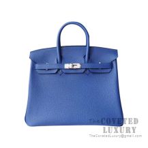 Hermes Birkin 25 Handbag CK7T Blue Electric Togo SHW