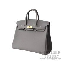 Hermes Birkin 25 Handbag 8F Etain Togo GHW