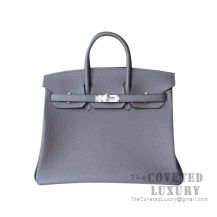 Hermes Birkin 25 Handbag 8F Etain Togo SHW