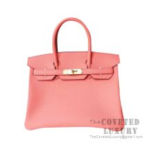 Hermes Birkin 25 Handbag 8T Rose Candy Togo GHW