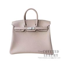 Hermes Birkin 25 Handbag Gris Tourterelle CC81 Togo SHW