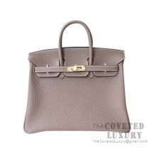 Hermes Birkin 25 Handbag CK18 Etoupe Togo GHW