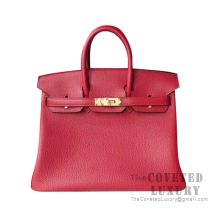 Hermes Birkin 25 Handbag K1 Rouge Grenat Togo GHW