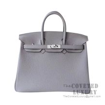 Hermes Birkin 25 Handbag M8 Gris Asphalt Togo SHW