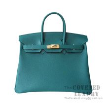 Hermes Birkin 25 Handbag Z6 Malachite Togo GHW