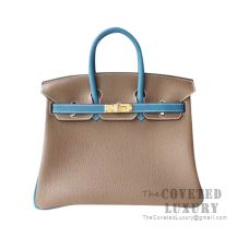 Hermes Birkin 35 Bag CC37 Gold Togo And Canvas GHW