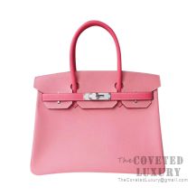 Hermes Birkin 30 Bag 1Q Rose Confetti And 8W Rose Azalee Epsom SHW