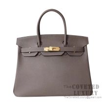 Hermes Birkin 30 Bag 8F Etain Epsom GHW