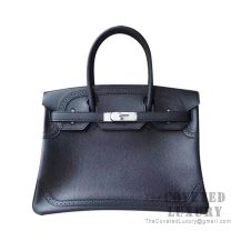 Hermes Birkin 30 Bag 89 Noir Ghillies SHW