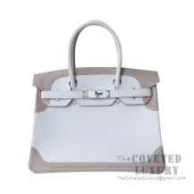 Hermes Birkin 30 Bag CC10 Craie And CC80 Pearl Grey Ghillies SHW