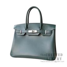 Hermes Birkin 30 Bag 2Q Vert Anglais Tadelakt SHW