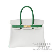 Hermes Birkin 30 Bag 01 Blanc And 1K Bamboo Togo GHW