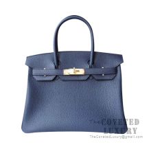 Hermes Birkin 30 Bag 1P Blue Ocean Togo GHW