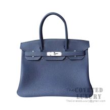 Hermes Birkin 30 Bag 1P Blue Ocean Togo SHW