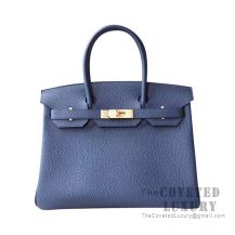 Hermes Birkin 30 Bag 2Z Bieu Nuit Togo GHW