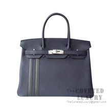 Hermes Birkin 30 Bag 2Z Bieu Nuit And 6O Vert Cypres Togo SHW