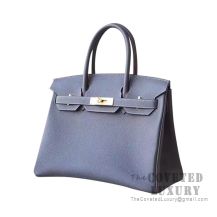 Hermes Birkin 30 Bag 8P Plomb And CC18 Etoupe Togo GHW