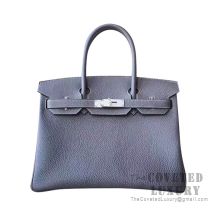 Hermes Birkin 30 Bag 8P Plomb And CC18 Etoupe Togo SHW