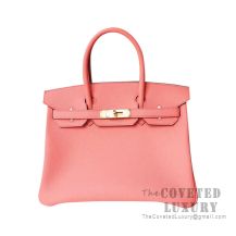 Hermes Birkin 30 Bag 8T Rose Candy Togo GHW