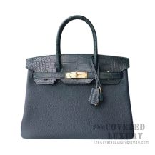 Hermes Touch Birkin 30 Bag Matte Vert Cypres Niloticus And Vert Cypres Togo GHW