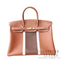 Hermes Club Birkin 30 Bag Tri-Color CC37 Gold And 3G Alezan And Ficelle CC17 GHW