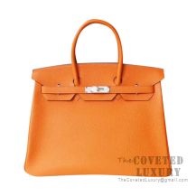 Hermes Birkin 30 Bag CK93 Orange Togo SHW