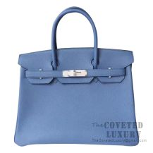 Hermes Birkin 30 Bag R2 Blue Agate Togo SHW
