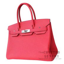 Hermes Birkin 30 Bag R2 Rouge Pivoine Togo SHW