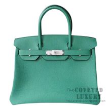 Hermes Birkin 30 Bag U4 Vert Vertigo Togo SHW