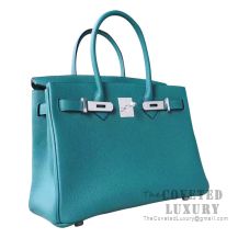 Hermes Birkin 30 Bag Z6 Malachite Togo SHW