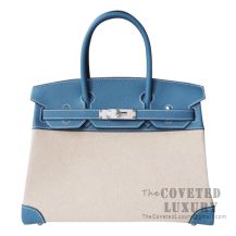 Hermes Birkin 25 Handbag U2 Blue Zephyr Epsom SHW