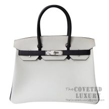 Hermes Birkin 30 Bag 01 Blanc And 89 Noir Togo SHW