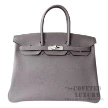 Hermes Birkin 35 Bag 8F Etain Togo SHW