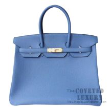 Hermes Birkin 35 Bag R2 Blue Agate Togo GHW