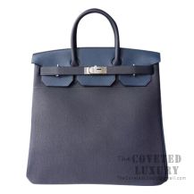 Hermes Lindy 26 Bag J7 Bleu Lin Clemence SHW