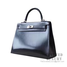 Hermes Kelly 25 Handbag 89 Nior Box SHW