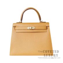 Hermes Kelly 25 Handbag Paille Epsom GHW