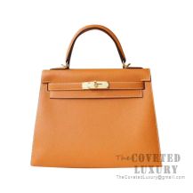 Hermes Kelly 25 Handbag 1H Toffee Epsom GHW