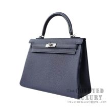 Hermes Kelly 25 Handbag 2Z Bieu Nuit Epsom SHW